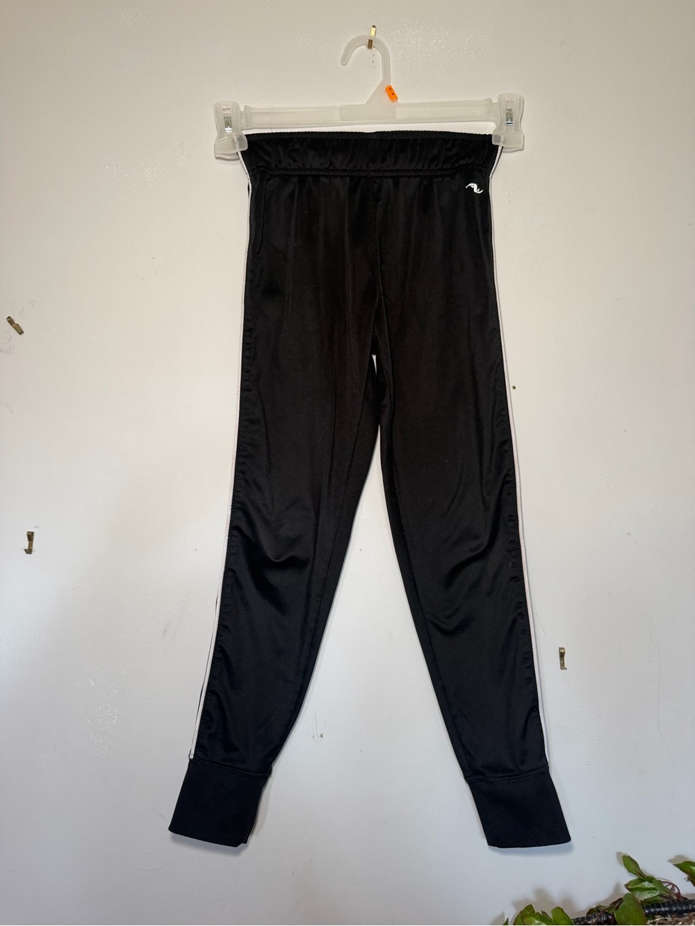 Athletic Works Black Joggers with White Side Piping